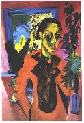 Ernst Ludwig Kirchner Selfportrait with shadow Germany oil painting artist